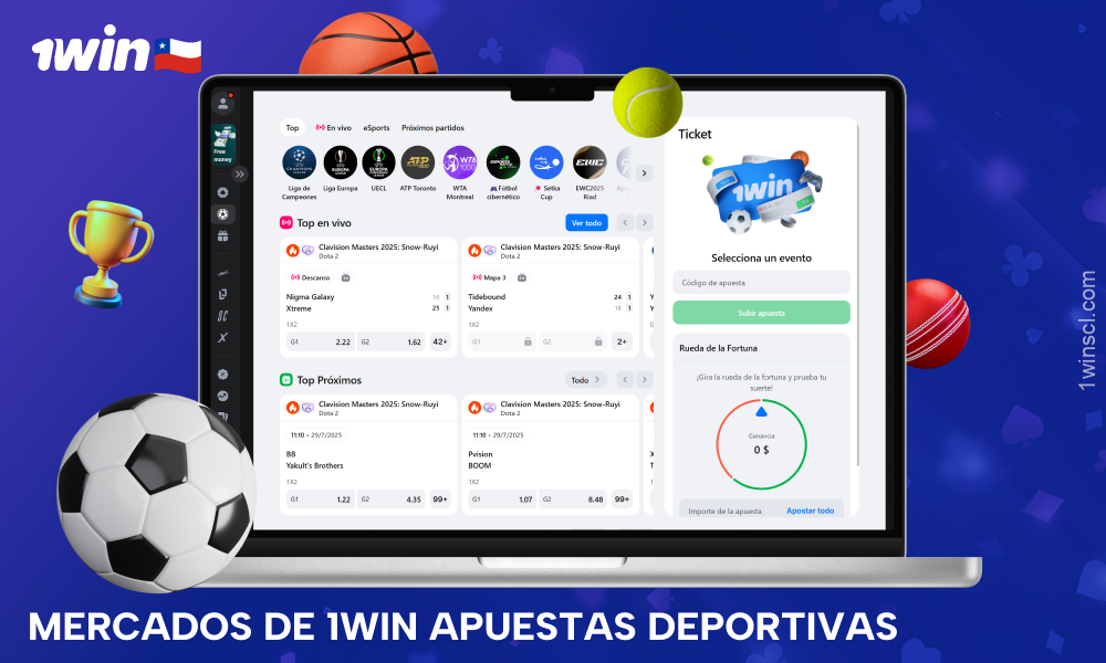 1win ofrece a los apostantes chilenos más de 1.000 mercados de apuestas diarios en más de 40 deportes